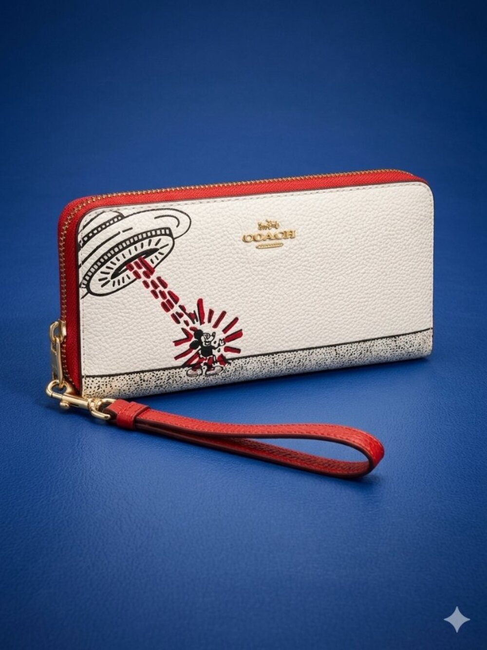 COACH x Disney x Keith Haring Mickey Mouse UFO Long Zip Wallet